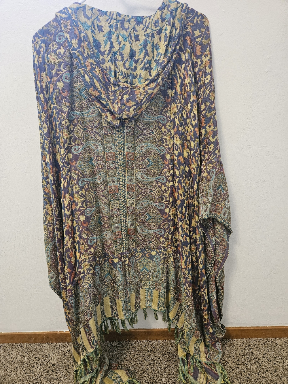 Festival Boho Hippie Chic Reversable Sari Duster Earthbound Trading Co. Size M/L